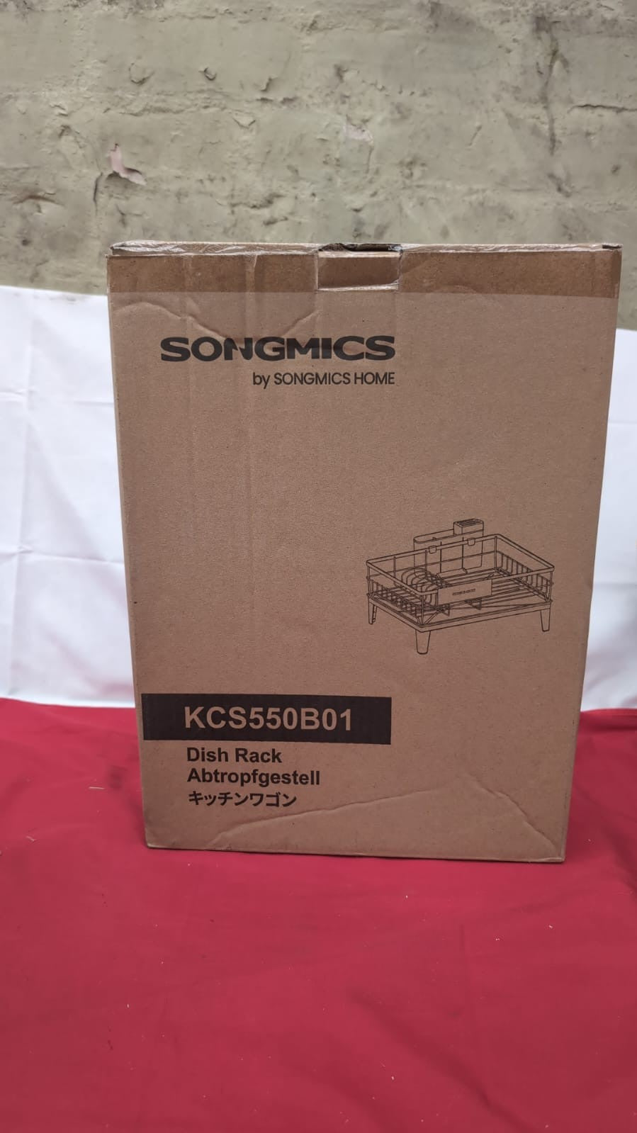 SONGMICS Dish Drying Rack, Dish Drainer for Kitchen Counter,  Black KCS550B01