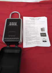 Key Safe Padlock with Shackle, 4-Digit Combination Code Lockbox for Keys Outdoor