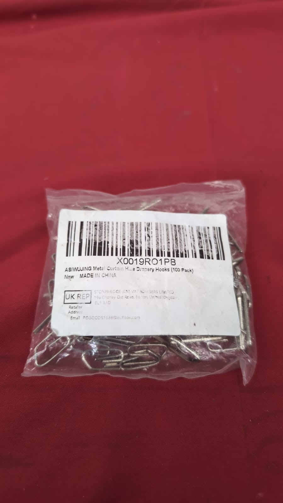 Curtain Hooks Metal Curtain Header Tape Drapery (100 Pack silver)