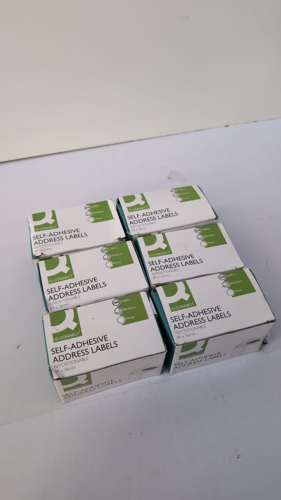 Q-Connect Address Label Self Adhesive 89mm x 36mm White - 6 PACK (BOX DAMAGED)