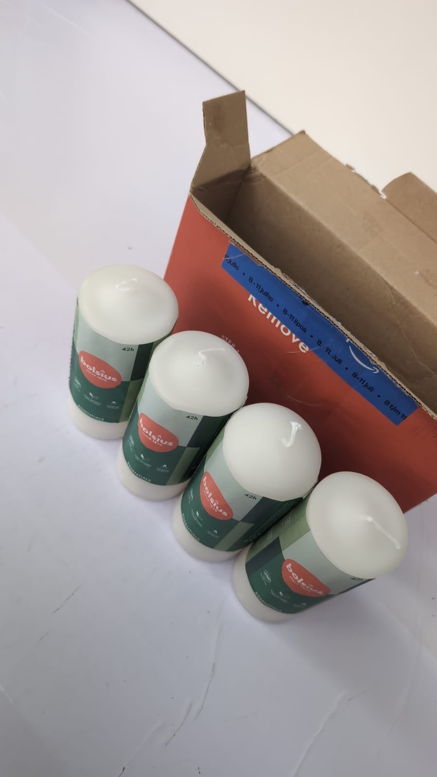 Bolsius Essentials Pillar Candles 4PackLength Burning Time 42 Hours (boxdamaged)