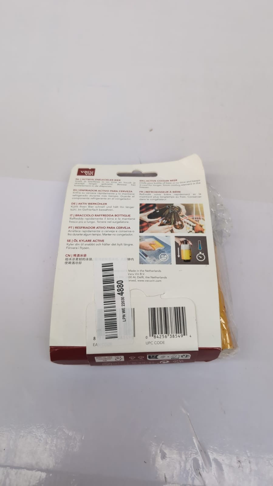 Vacu Vin Beer Cooler Sleeve Flexible Bottle Chiller Active Cooling (PACKDAMAGED)