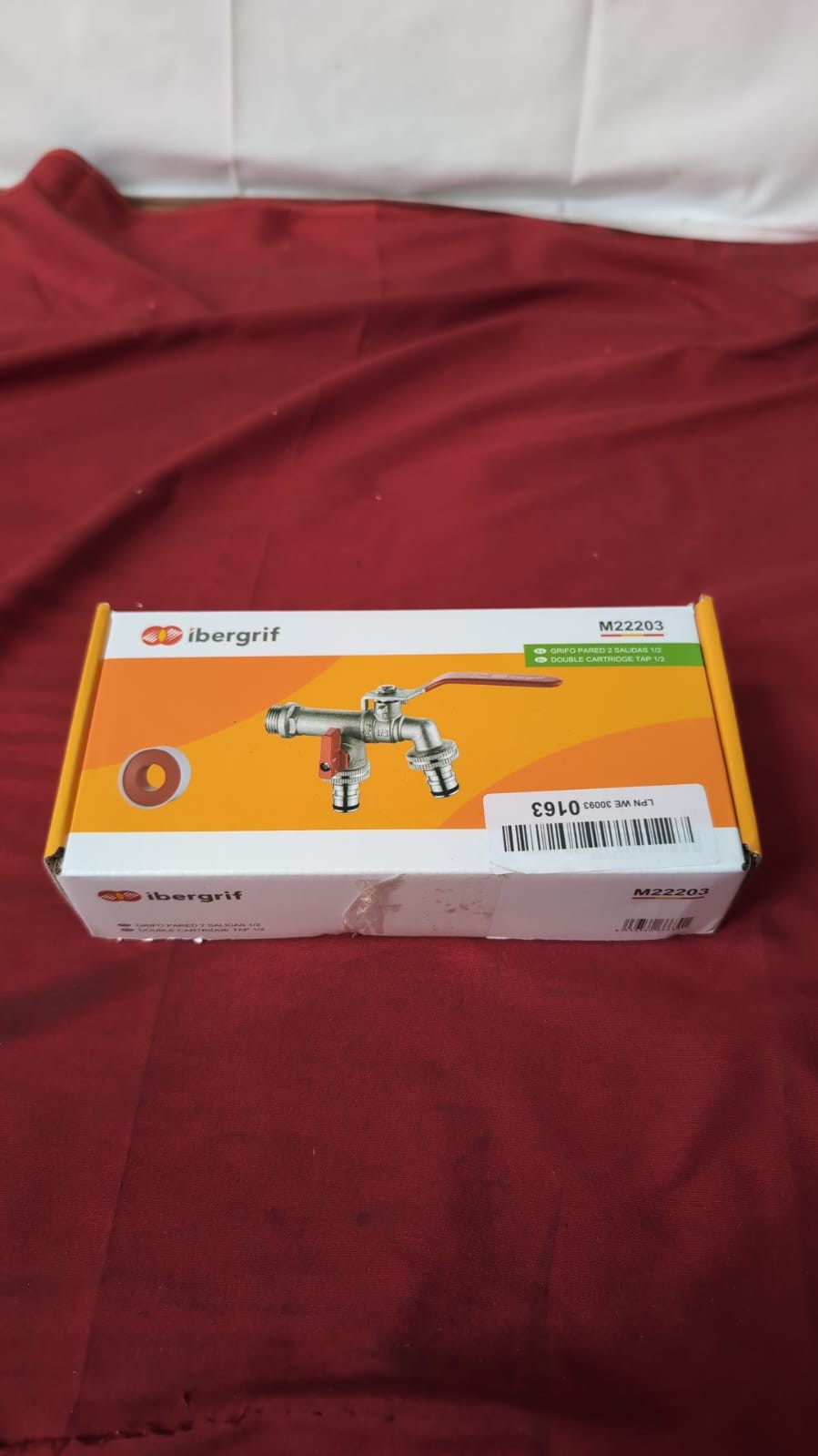 Ibergrif M22203 Double Garden Tap with Connector, G1/2 Inch Inlet (box damaged)