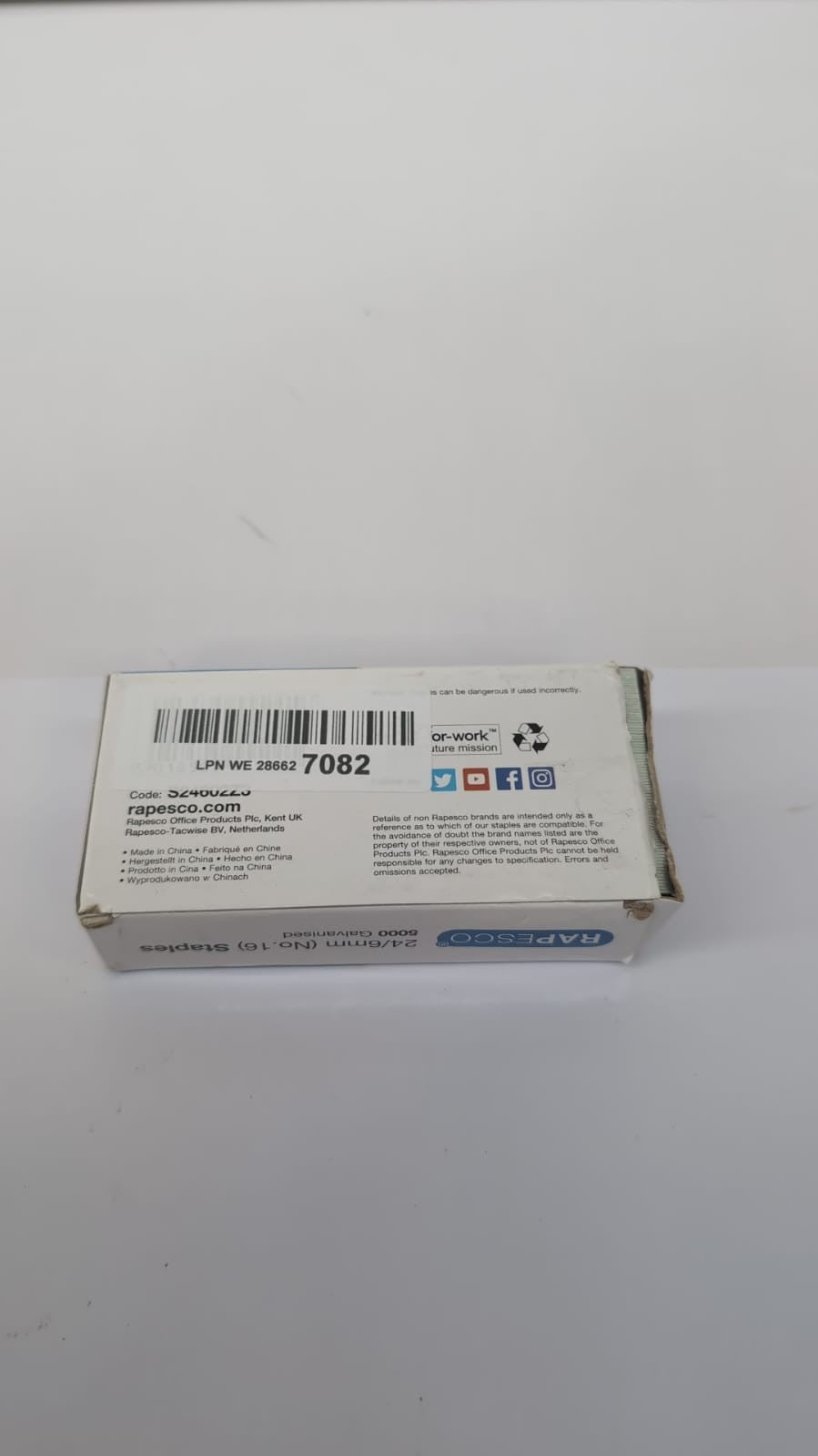 Rapesco S24602Z3 Type 24/6 mm (No.16) Galvanised Staples, Pack of 5000