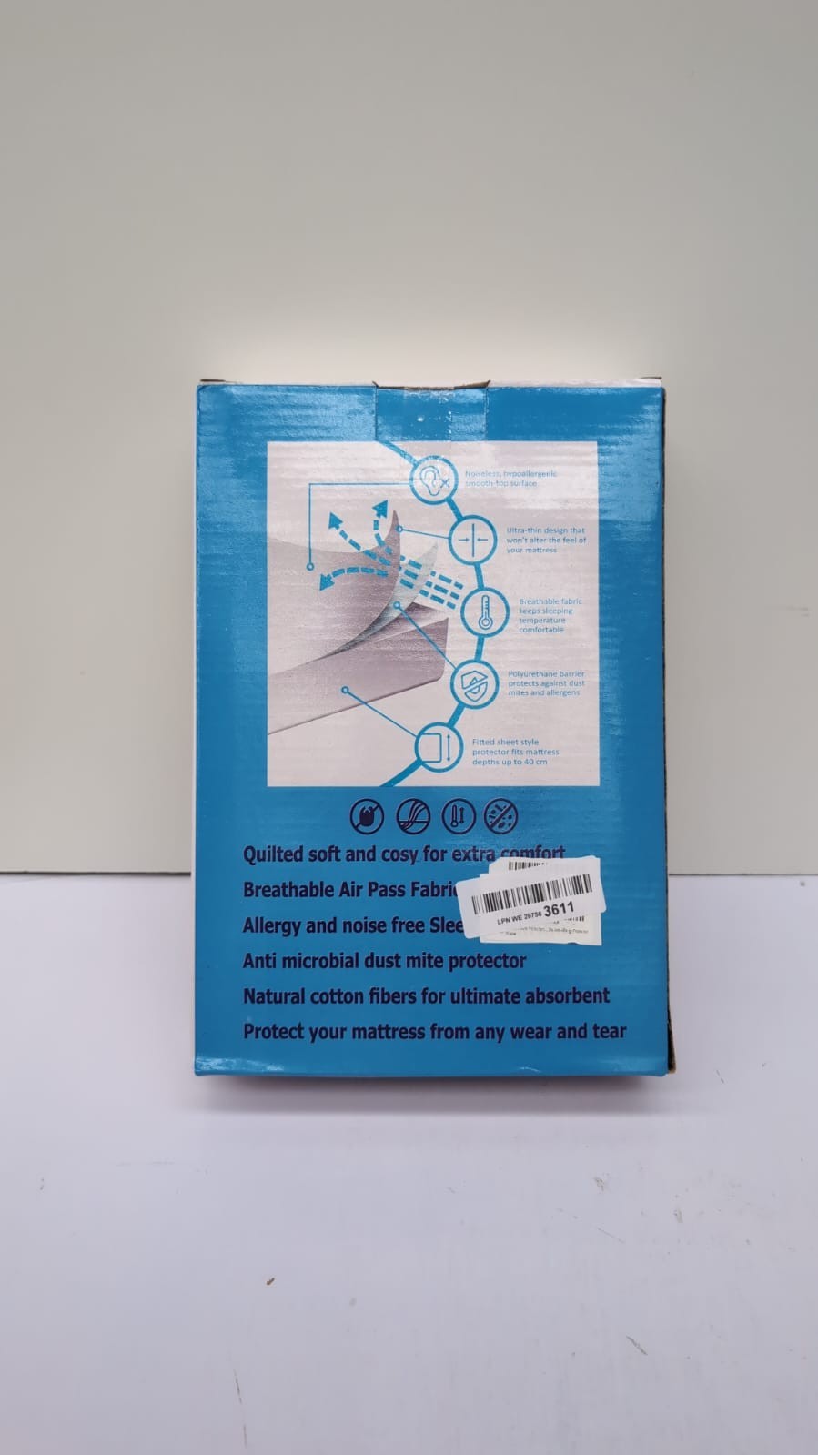 Quilted Pillow Protectors 4 Pack (50 x 75 CM) - Soft Poly Cotton ,White