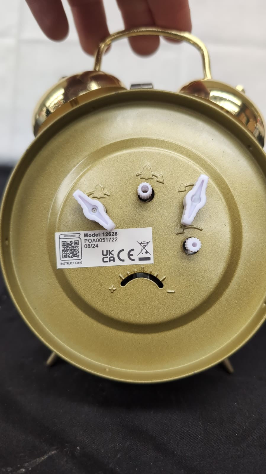 Acctim Large-Bell Alarm Clock - Brass, 16.5 x 12 x 5.5 cm(USED)