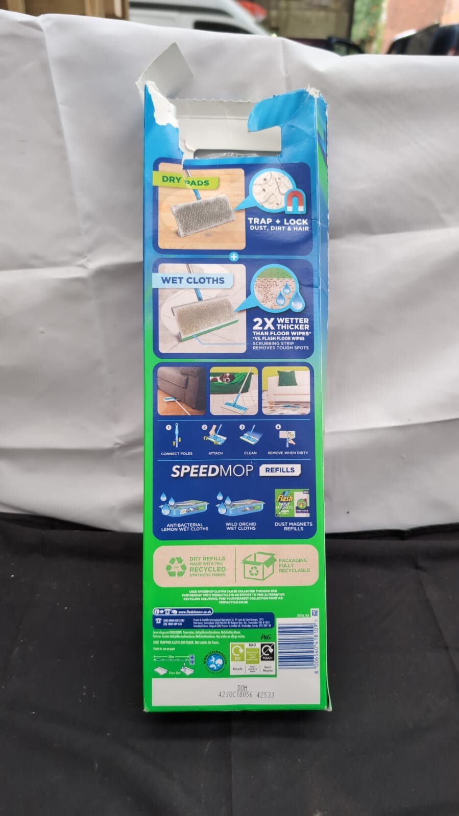 Flash Speedmop Floor Cleaner Starter Kit, Fast Easy & Hygienic (box damaged)
