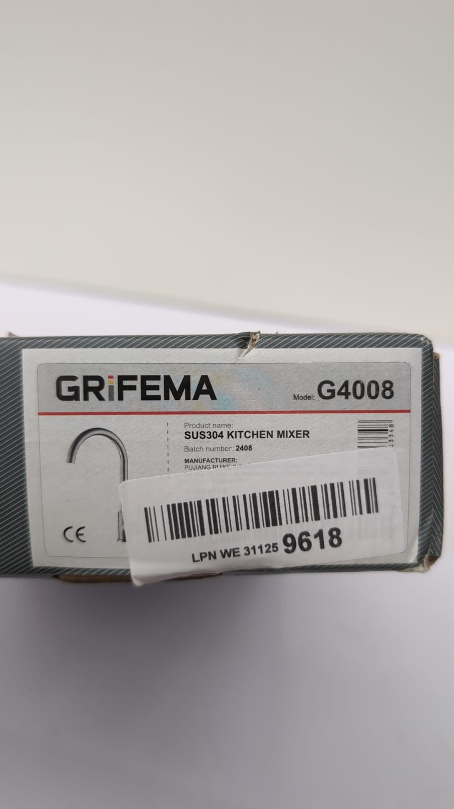 GRIFEMA G4008 Kitchen Sink Taps Mixer w/Single Lever High Arc 360°Swivel(USED)