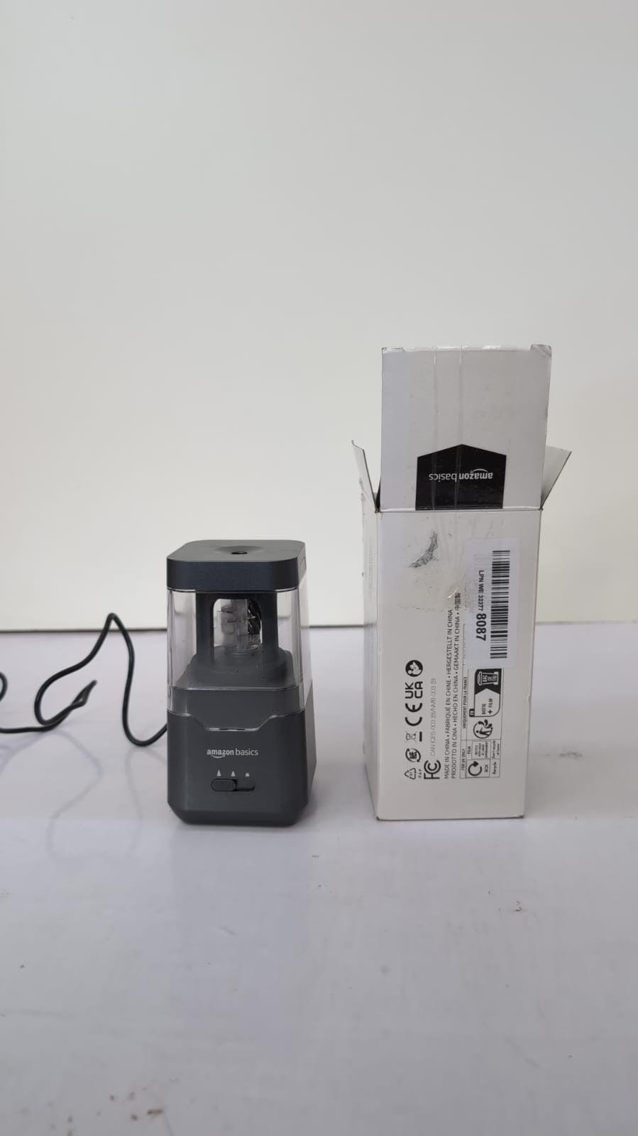 Amazon Basics Portable Electric Pencil Sharpener , Auto Stop,BLACK(USED)
