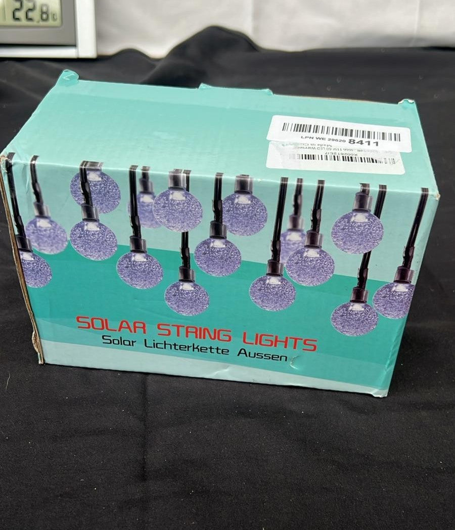 Solar Garden Lights Outdoor,60 LED String Lights Waterproof, (Warm White)