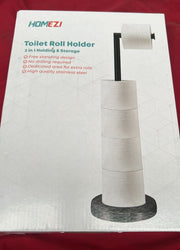 HOMEZI Toilet Roll Holder Free Standing with HEAVY BASE, Toilet Roll Stand