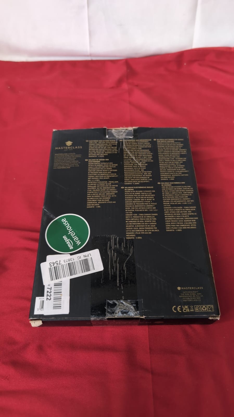 MasterClass Compact Digital Kitchen Scales 5kg, Plastic / Bamboo(box damaged)