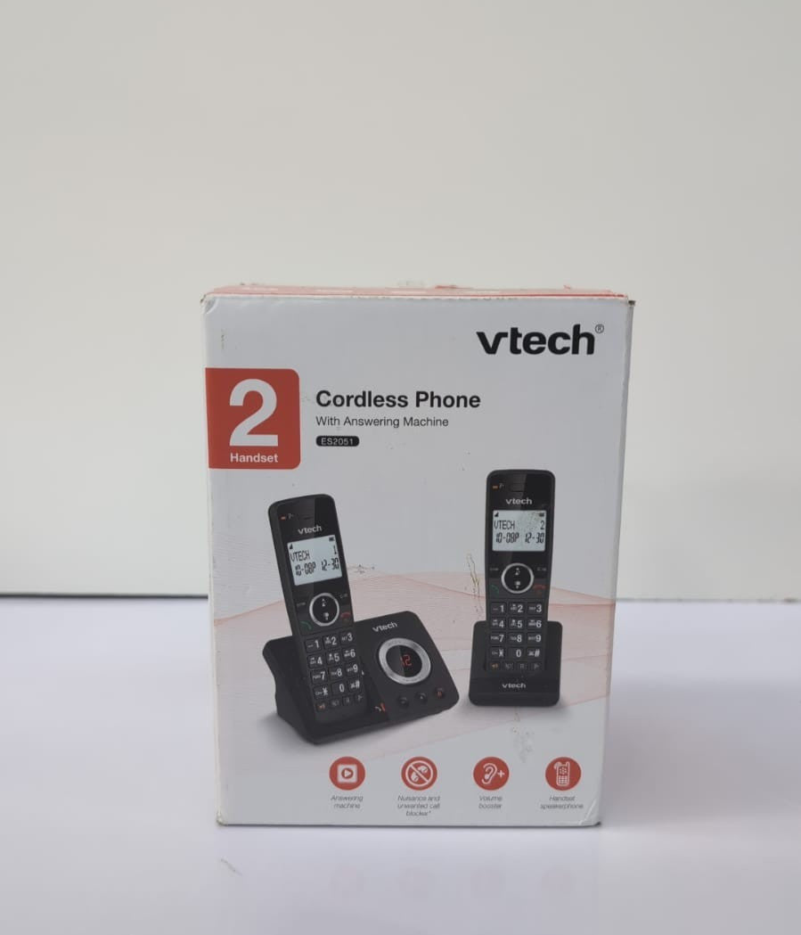VTech ES2051 DECT Cordless Phone with Answering Machine,Twin Handset(USED)