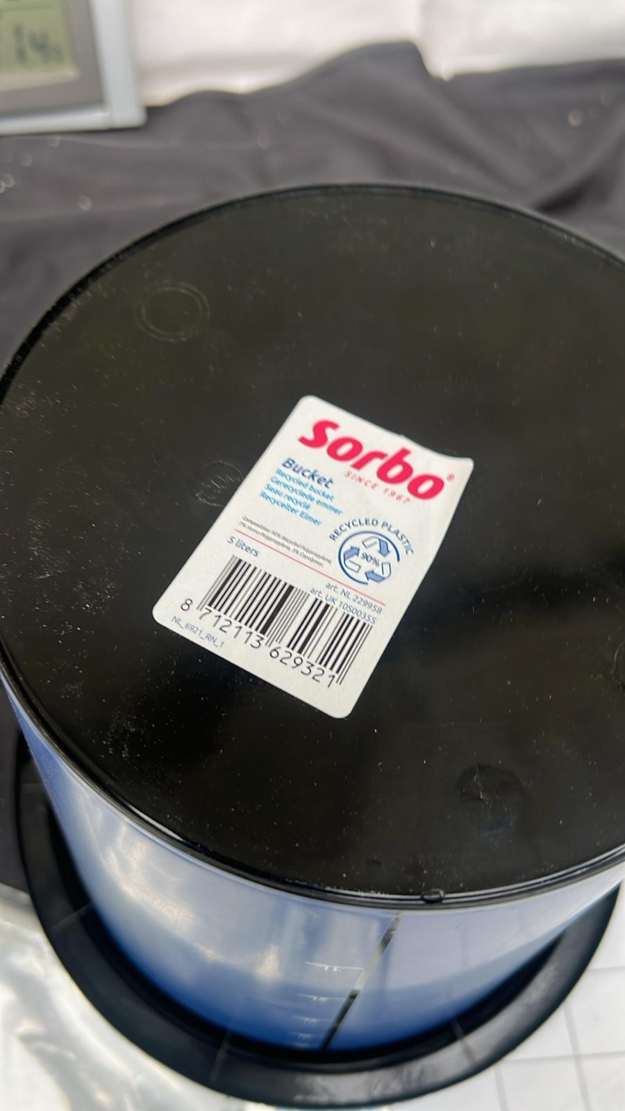 Sorbo 5L Bucket,Blue,100% Recycled Plastic, Handy Grip, External Markings