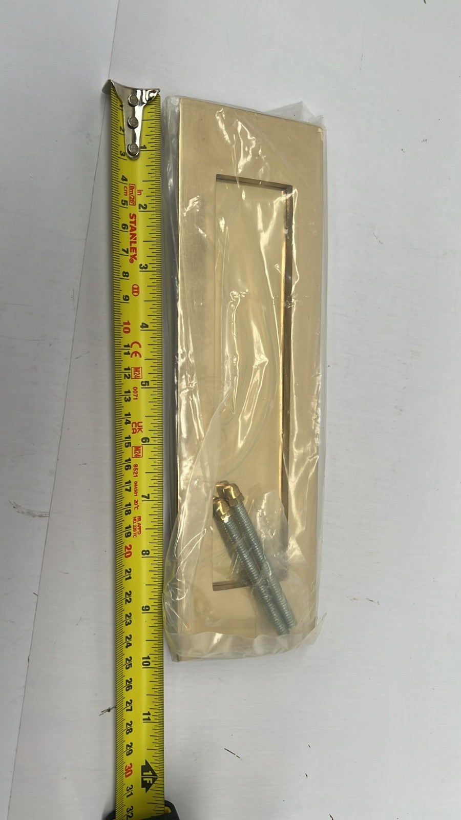 Golden Design Postal Letter Plate in Polished Brass Finish, Mail Slot - 10"