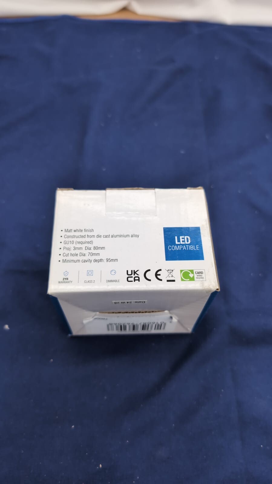 Saxby Cast Modern Decorative Fixed Matt White Halogen Dimmable (box damaged)
