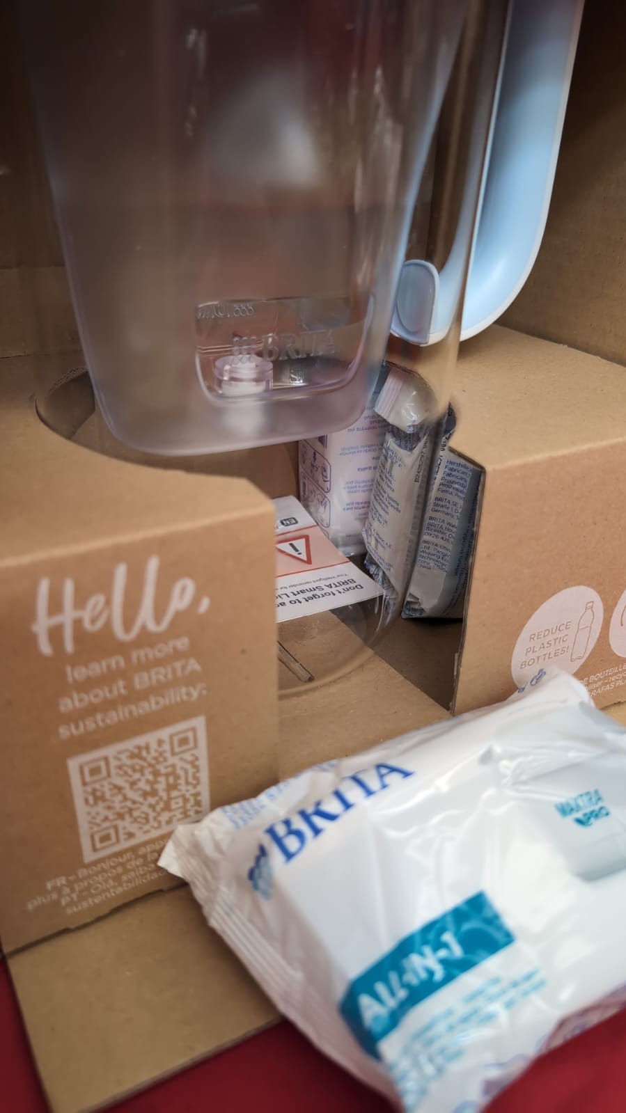 BRITA Glass Water Filter Jug Light Blue (2.5L) with 1x MAXTRA PRO (box damaged)