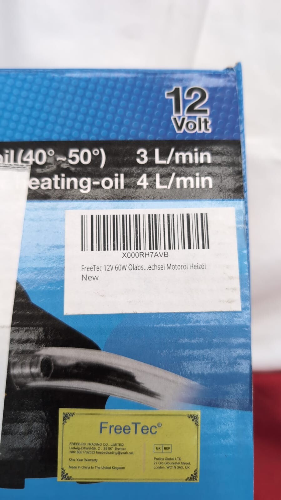 FreeTec 12V 60W Oil Change Pump Extractor with Tubes, Oil Suction Diesel