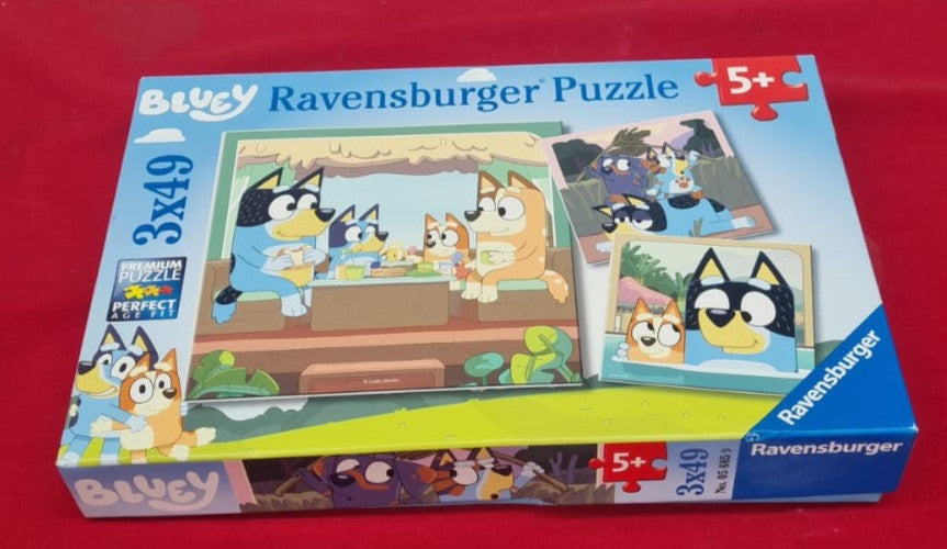 Ravensburger Bluey Toys - 3x 49 Piece Jigsaw Puzzles for Kids (box damaged)