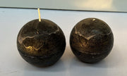 Spaas Rustic Ball Candle 80 mm 24h, Black (Pack of 2)
