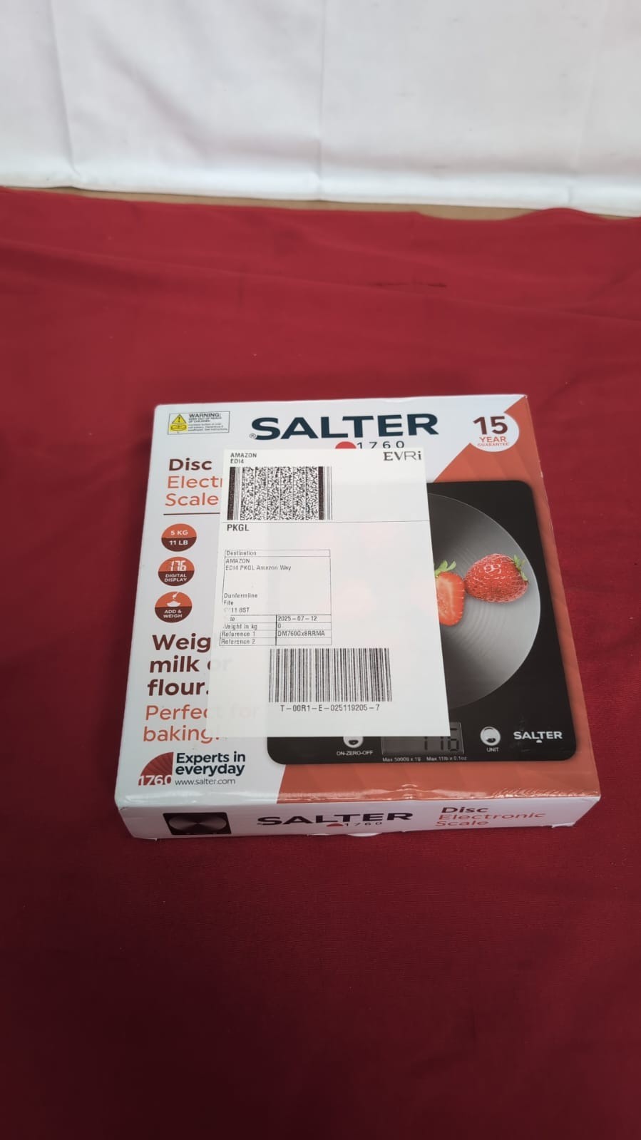 Salter Digital Kitchen Scale Cooking & Baking Scales 5KG Capacity(USED)