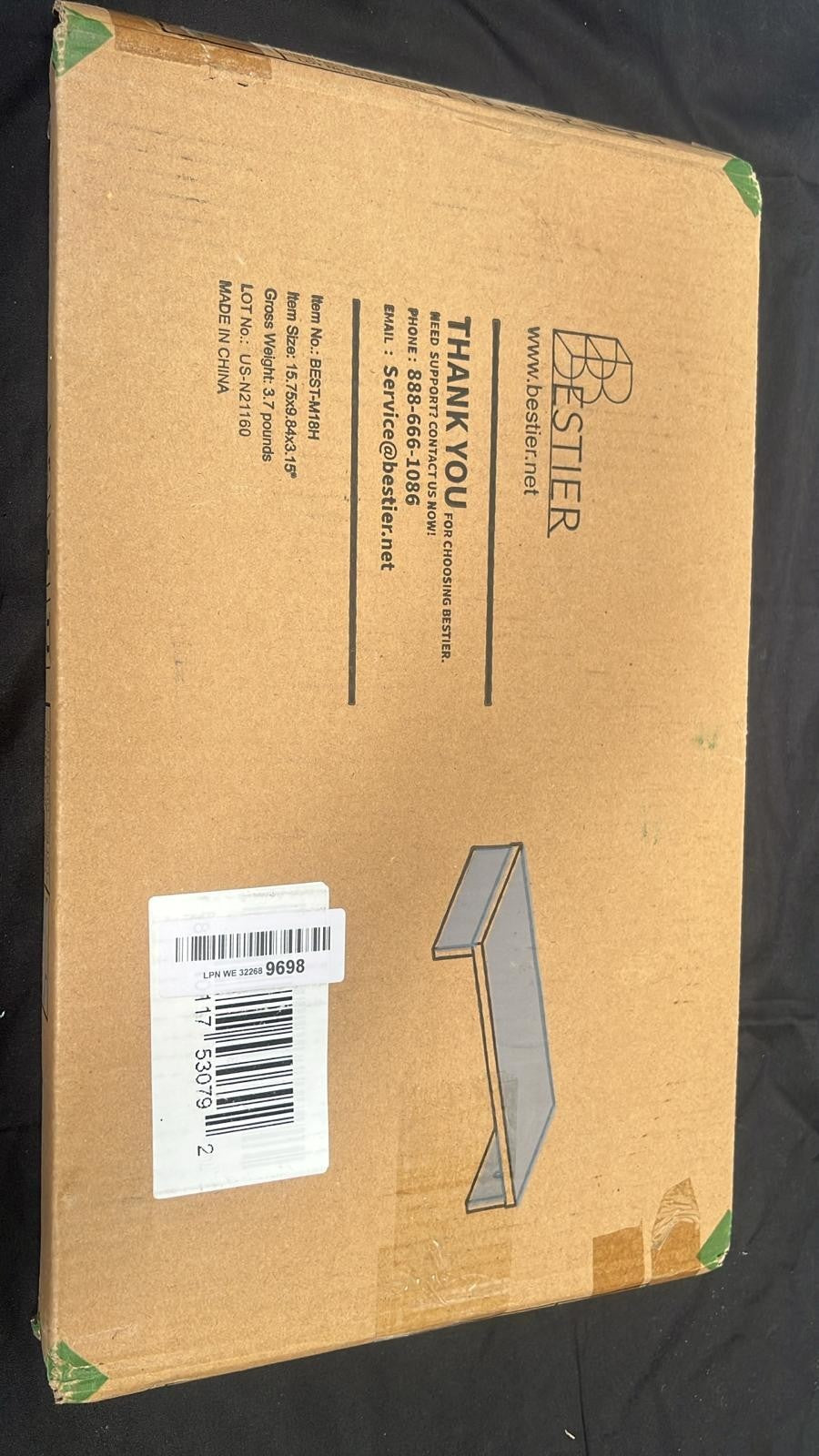 Bestier Wood Monitor Riser PC Stand Shelf for Desk/TV Desktop Laptop Stand  Gray