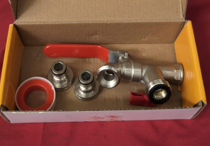 Ibergrif M22203 Double Garden Tap with Connector, G1/2 Inch Inlet (box damaged)