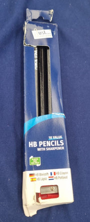 Just stationery,10 Count HB Pencil with Sharpener (box damaged)