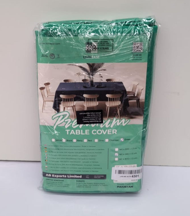 LivinEase Rectangular Tablecloth 140x240cm – Green