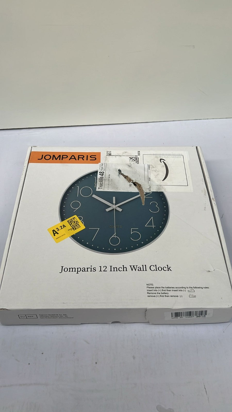 Battery Operated Quality Quartz Round Wall Clock Decor for Pool Patio 12"-BLUE