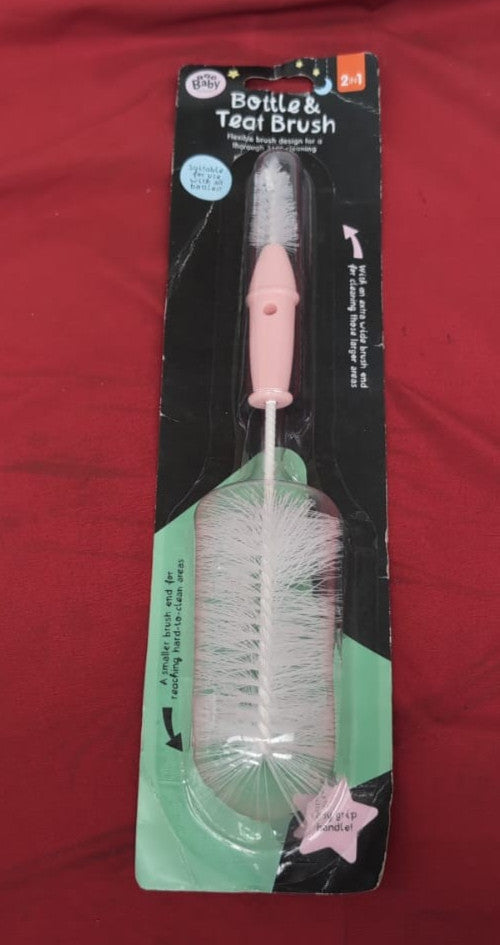2 in 1 Bottle And Teat Brush With Easy Grip Handle (packaging damaged)