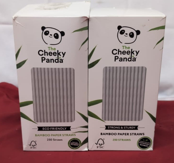 The Cheeky Panda Bamboo Paper Straws | 250 Coloured Drinking (2pack)