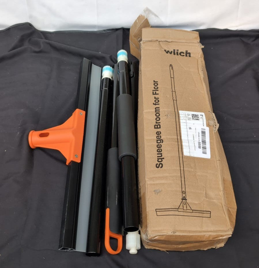 Floor Squeegee with Long Handle and Silicone Blade (BOX DAMAGED)