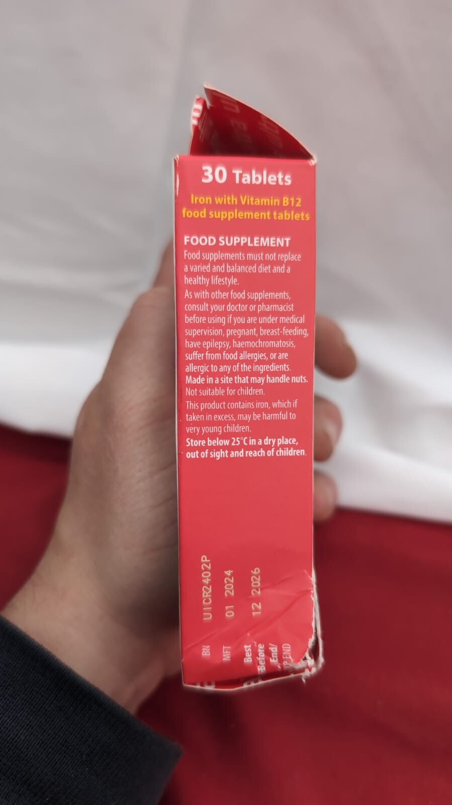 Iron Tablets Supplement, Boosts Energy, Vitality, Power (packaging damaged)