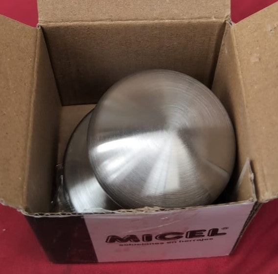 Micel -Pomo Puerta Liso for Entry Doors, Round, Stainless Steel Finish,70mm