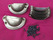Vintage Shell Cup Drawer Handle Retro Pull  Semicircle Metal 24pcs