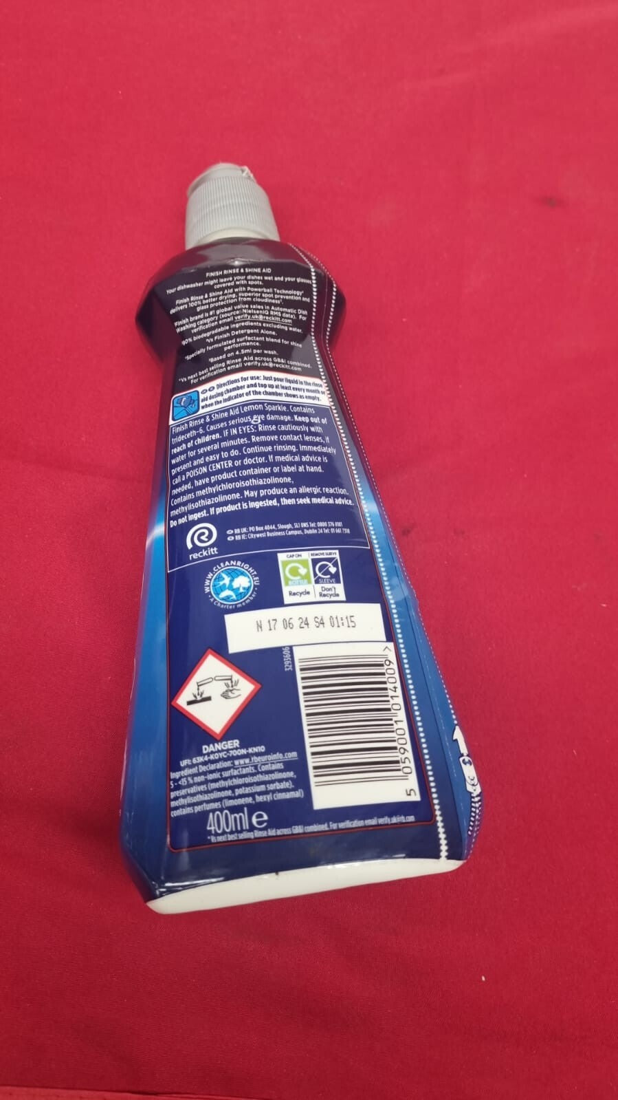 Finish | Finish Dishwasher Cleaner Rinse Aid | Lemon| 400ml (bottle damaged)