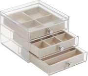 iDesign Clarity Jewellery Vanity Storage Box (6.5" x 7" x 5") Clear