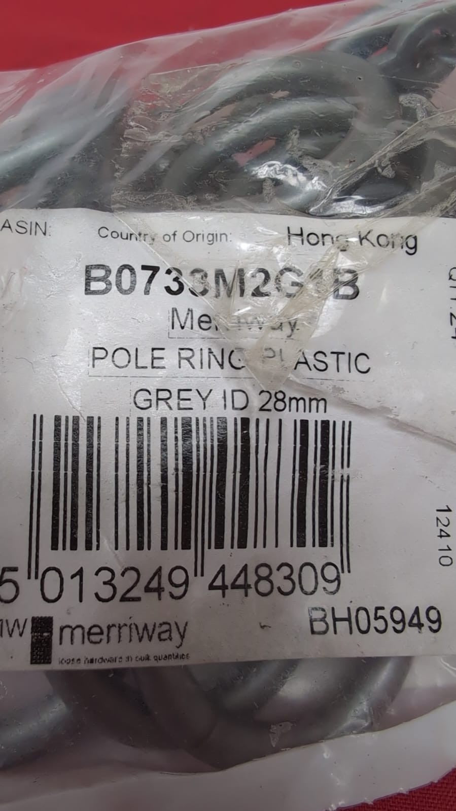 Merriway BH05949  Plastic Curtain Pole Rod Rings (packaging damaged - 23pack)