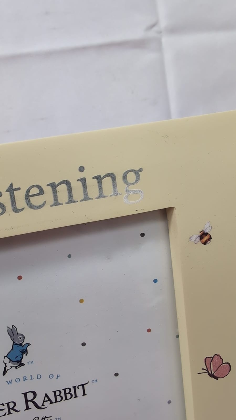 Beatrix Potter Peter Christening (scuff on the top of frame)