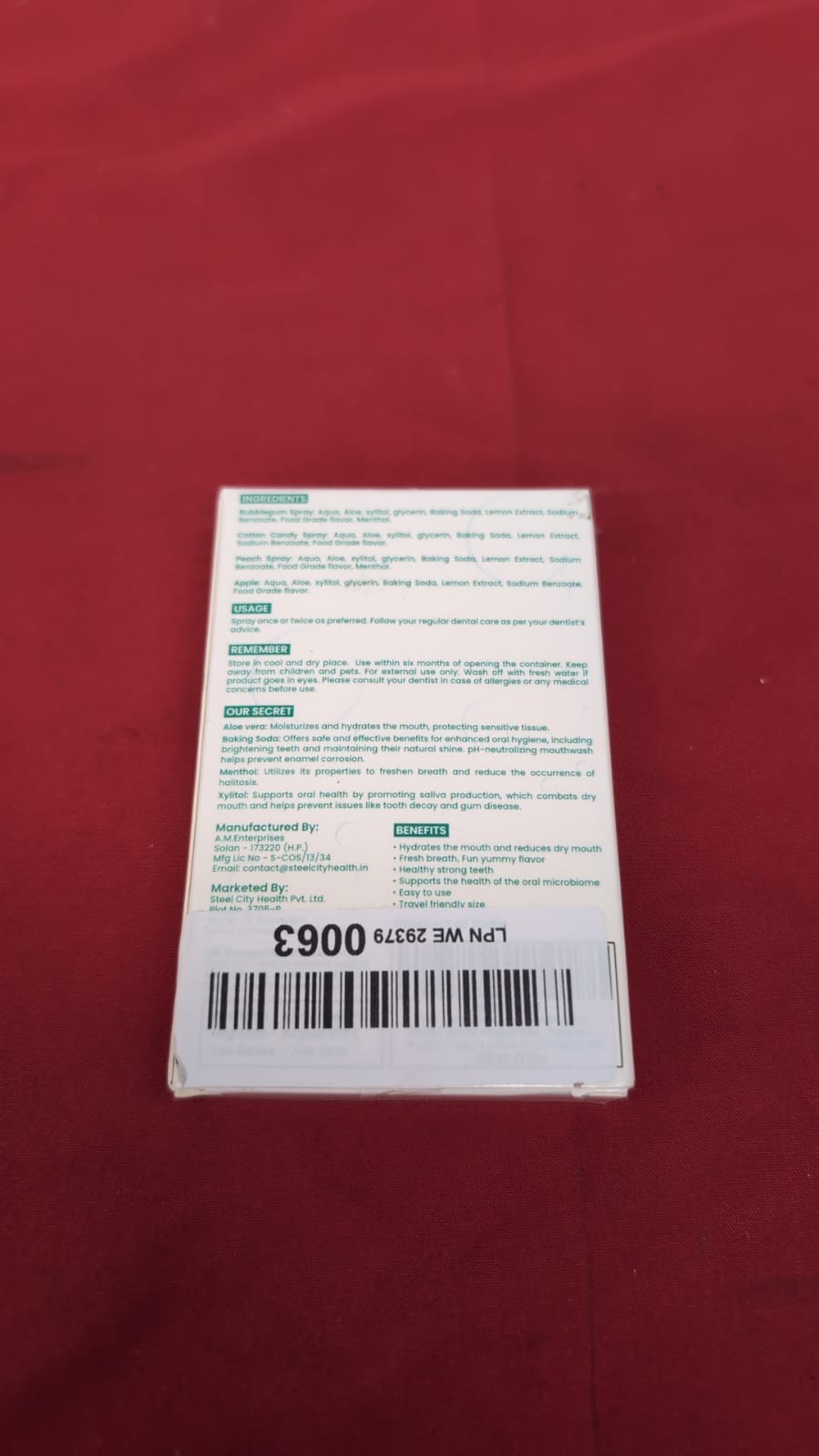 HM - Dry Mouth Fun 4 Flavoured Spray -  Pack of 4 x 0.33 oz