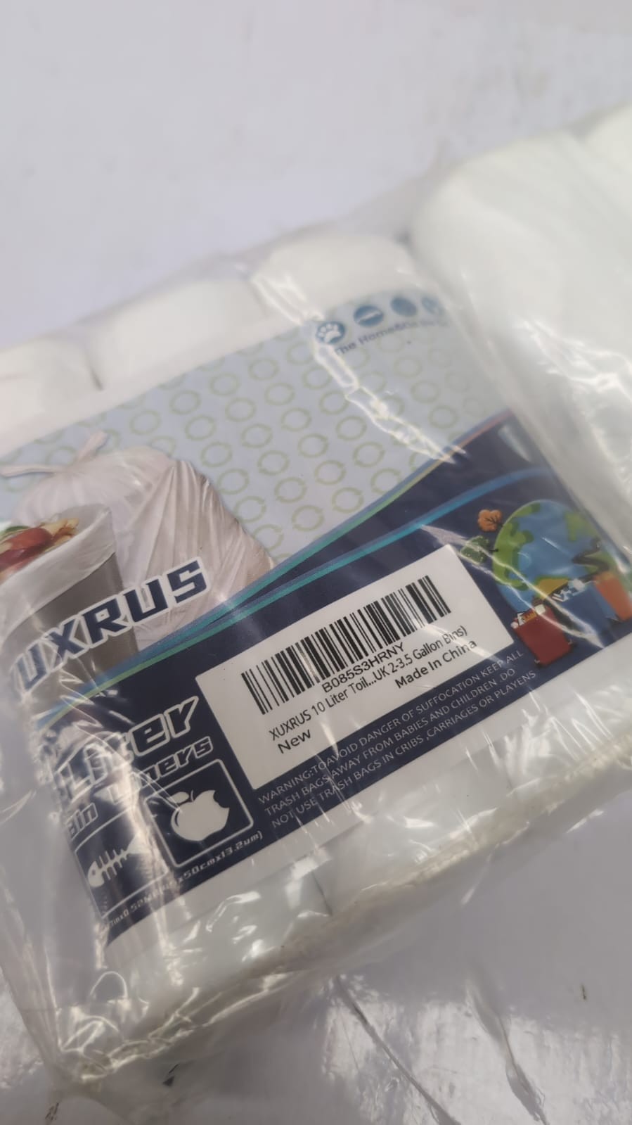 XUXRUS 10 Liter Bin Bags Small Pedal Bin Liners, 120 Count Waste Bags,White