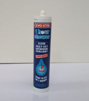 EVO-STIK 1 Hour Shower Bathroom Sealant Clear -280ml -Fast Setting - Stops Mould