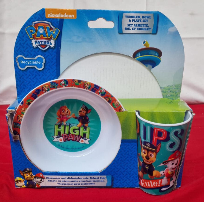 Paw Patrol Stor Comic Micro Dinner Tableware Set, Bowl & Cup, (plate missing)