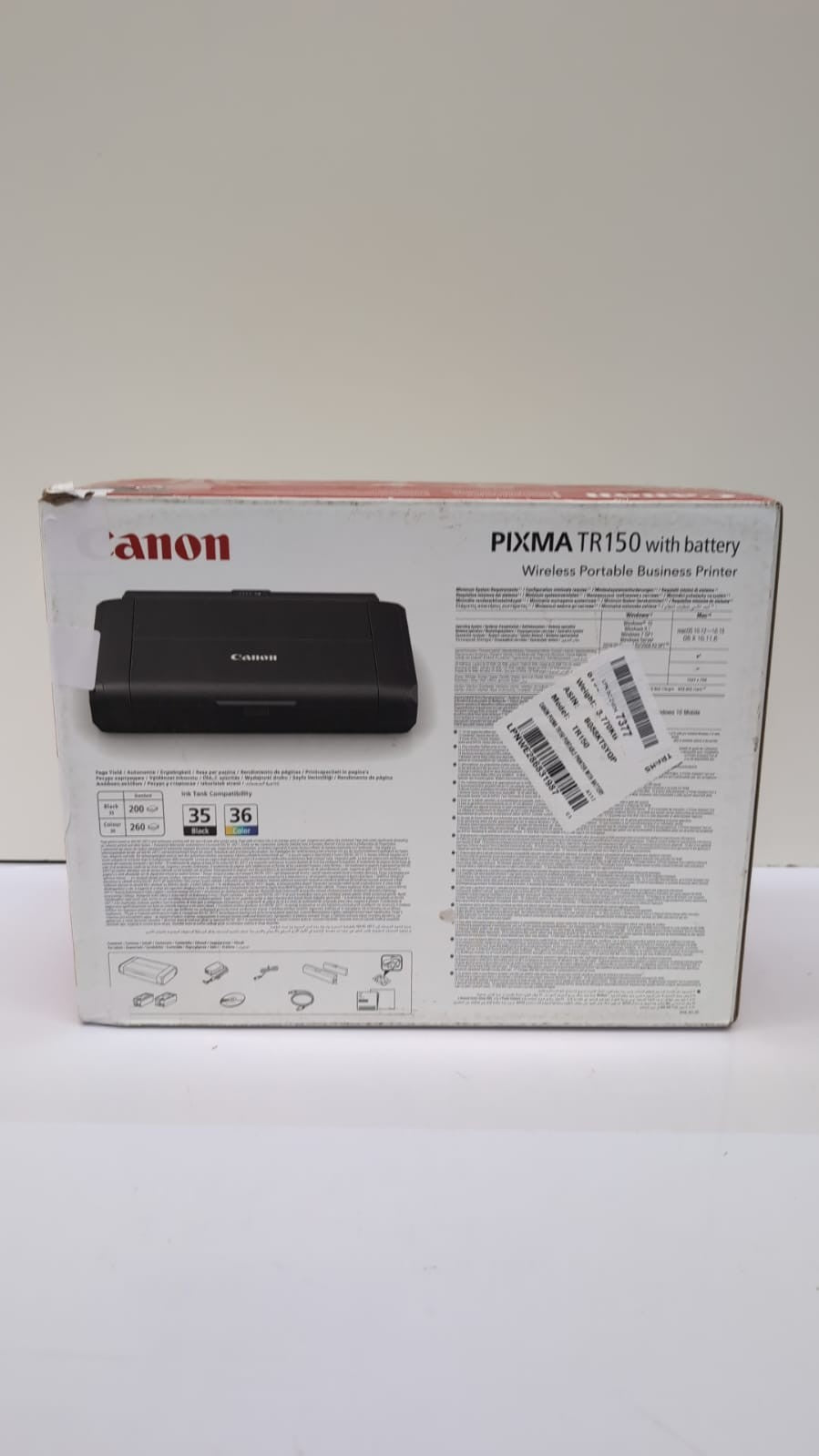 Canon PIXMA TR150 Wireless Portable Colour Inkjet Printer w/Battery (boxdamaged)