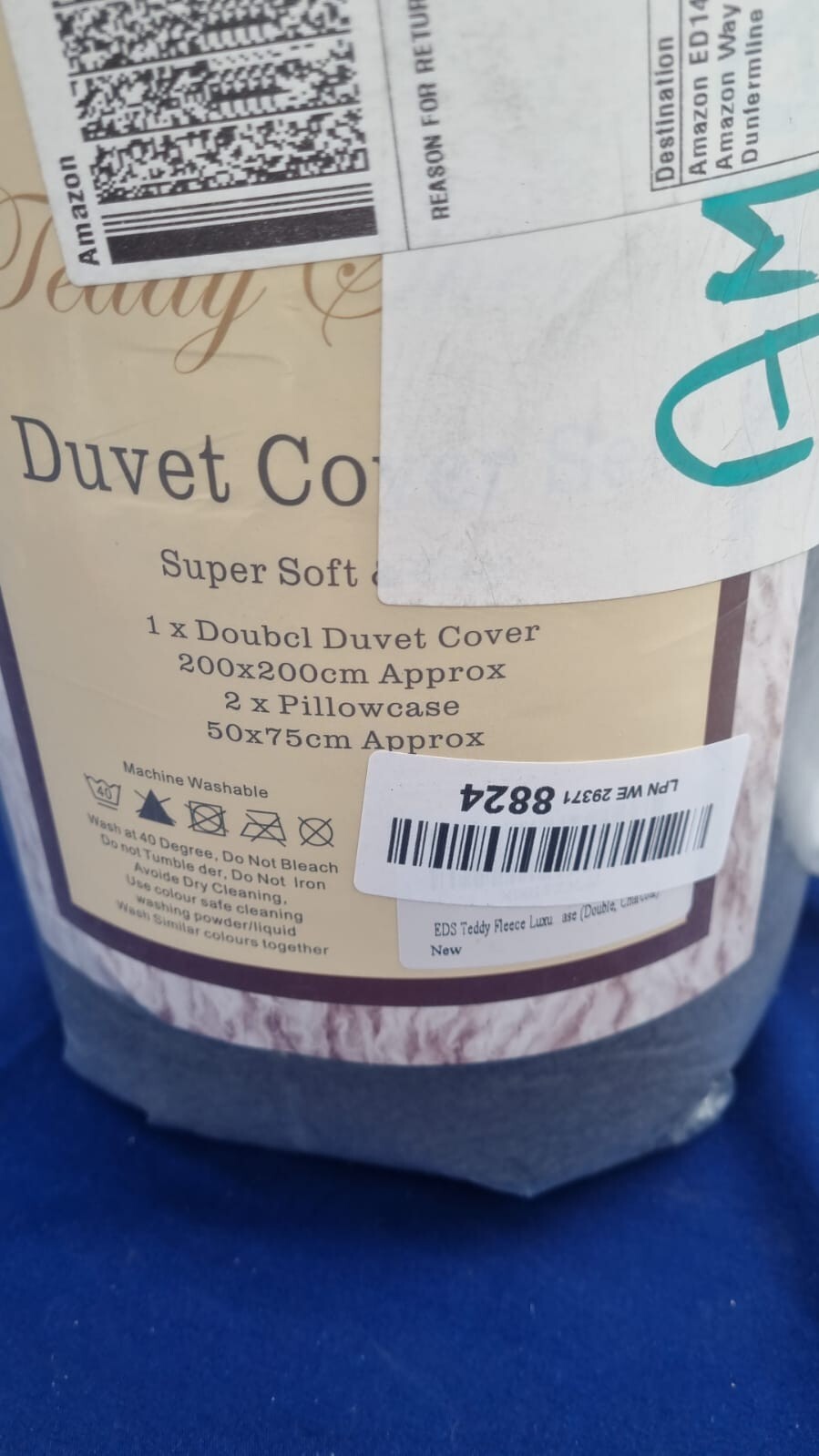 EDS Teddy Fleece Double Size Duvet Cover Sets Supersoft Fluffy Thermal Warm