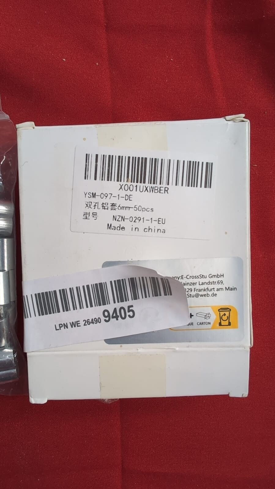 Pack of 50 Press Clamps 6 mm Choke Double Sleeves Aluminium Cable