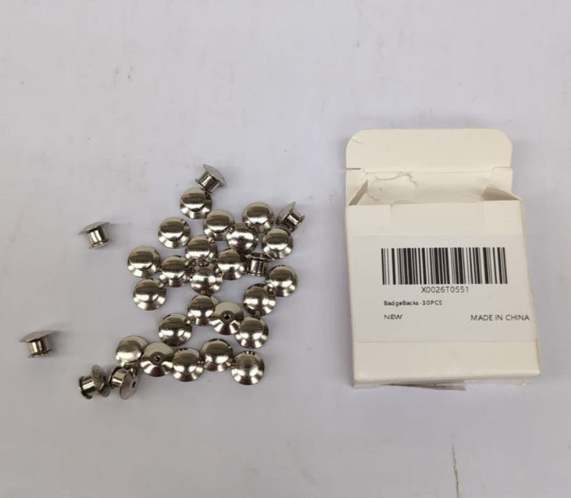 30 PCS Pin Badge Backs, Silver Pin Backs, Badge Backs, Locking Pin Backs