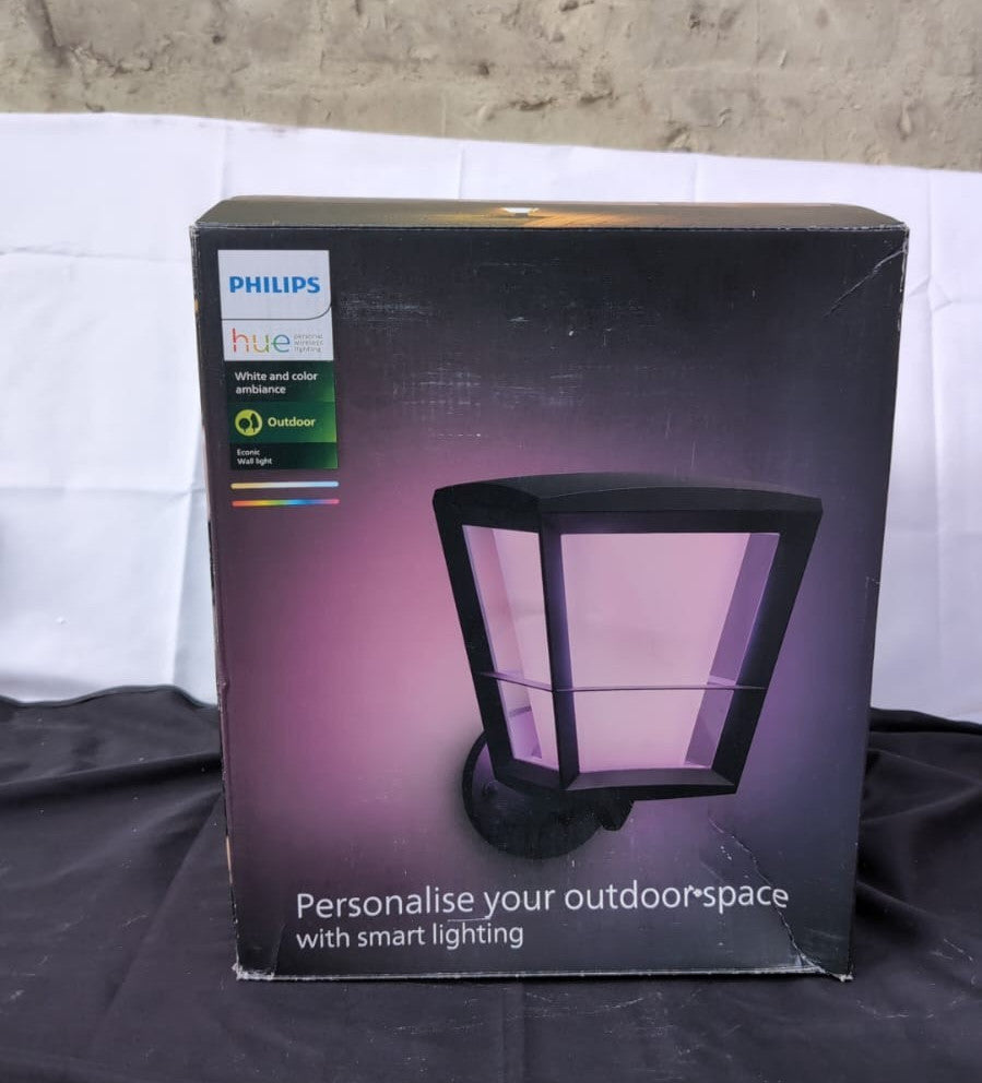 Philips Hue Econic White and Colour Ambiance LED Smart Garden Wall Light(USED)