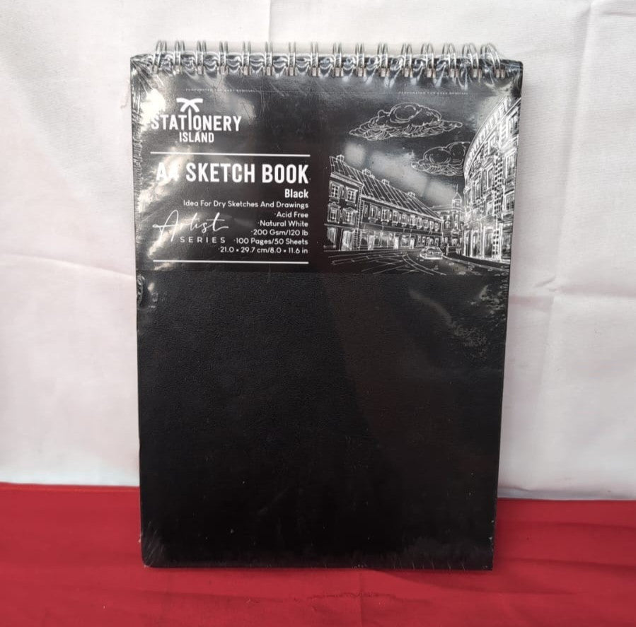 STATIONERY ISLAND Sketch Book A4 200GSM 100 Pages (50 Sheets) Sketch Pad